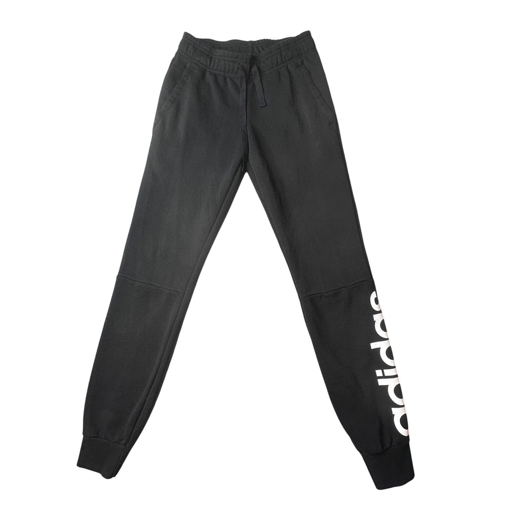 Adidas Joggers Womens XS Black Essentials Linear Logo Sweatpants S97154‎ Tapered